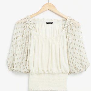 XL Ivory Express Peasant Top